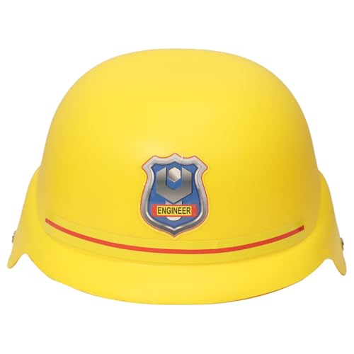 MSemis Kinder Feuerwehrhelm Kunststoff Polizeihelm Ingenieur Hut Feuerweh Hut Bauhelm Mädchen Junge Spielzeug Helm Fasching Cosplay Gelb One Size von MSemis