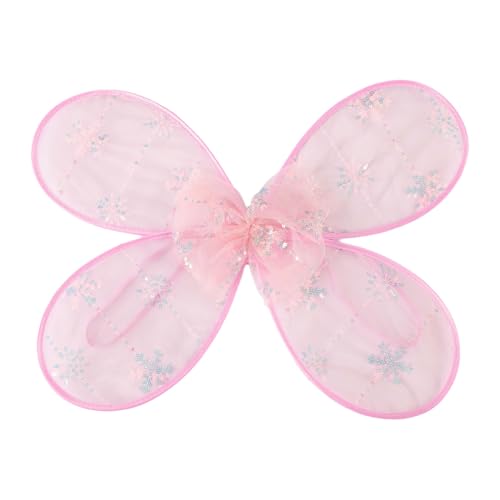 MSemis Kinder Mädchen Schmetterling Fee Flügel Halloween Pailletten Engel Flügel Elfenkostüm Prinzessin Cosplay Fotografie Requisiten Typ B Pfirsich One Size von MSemis