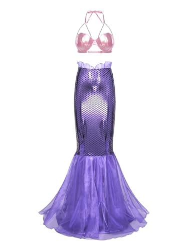 MSemis Kostüm Meerjungfrauen-Badeanzug und Maxirock für Damen muschelförmigen BH und Pailletten Maxi Rock Kostüm Karneval Fasching Party Tippe I M MSemis Kostüm Meerjungfrauen-Badeanzug und Maxirock für Damen muschelförmigen BH und Pailletten Maxi Rock Kostüm Karneval Fasching Party Tippe I M von MSemis