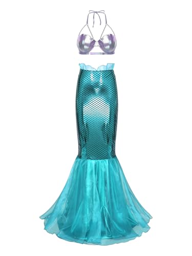 MSemis Kostüm Meerjungfrauen-Badeanzug und Maxirock für Damen muschelförmigen BH und Pailletten Maxi Rock Kostüm Karneval Fasching Party Typ A M MSemis Kostüm Meerjungfrauen-Badeanzug und Maxirock für Damen muschelförmigen BH und Pailletten Maxi Rock Kostüm Karneval Fasching Party Typ A M von MSemis