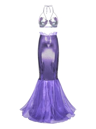 MSemis Kostüm Meerjungfrauen-Badeanzug und Maxirock für Damen muschelförmigen BH und Pailletten Maxi Rock Kostüm Karneval Fasching Party Typ C L MSemis Kostüm Meerjungfrauen-Badeanzug und Maxirock für Damen muschelförmigen BH und Pailletten Maxi Rock Kostüm Karneval Fasching Party Typ C L von MSemis