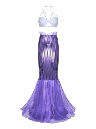 MSemis Kostüm Meerjungfrauen-Badeanzug und Maxirock für Damen muschelförmigen BH und Pailletten Maxi Rock Kostüm Karneval Fasching Party Typ F L MSemis Kostüm Meerjungfrauen-Badeanzug und Maxirock für Damen muschelförmigen BH und Pailletten Maxi Rock Kostüm Karneval Fasching Party Typ F L von MSemis