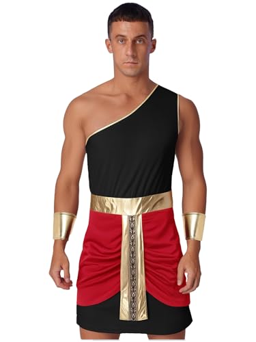 MSemis Männer Erwachsene Römisches Kostüm für Cosplay Knight Warrior Kostüm für Cosplay Antikes griechisches Toga Antikes ägyptisches Kostüm für Männer Schwarz Rot M MSemis Männer Erwachsene Römisches Kostüm für Cosplay Knight Warrior Kostüm für Cosplay Antikes griechisches Toga Antikes ägyptisches Kostüm für Männer Schwarz Rot M von MSemis