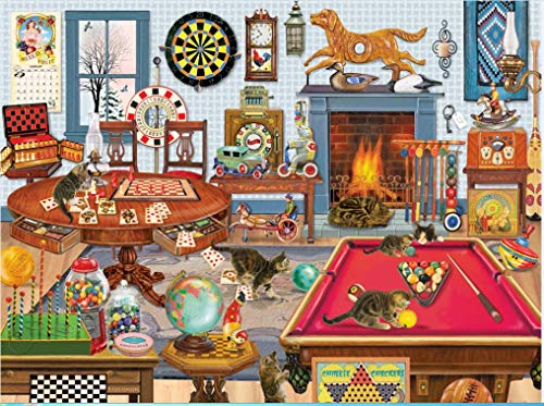 Puzzle 1000 Teile Kamin Wohnzimmer 69x51 cm Wimmelbild Gehirntraining Jigsaw von MT Majami