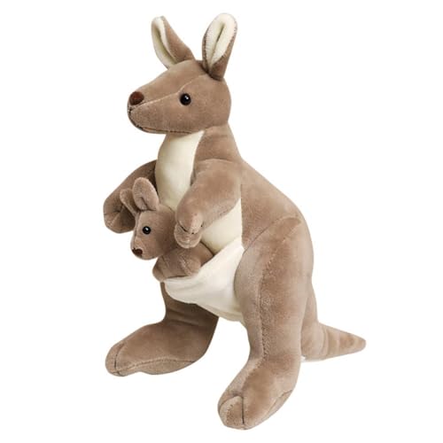 MTCDDCL Känguru Plüschtier Plüschtiere, 28cm Kuscheltier Mutter und Kind Känguru, Flauschiges Stofftier Känguru Cuddlekins Kuscheltier zum Kuscheln Spielen,Mutter und Sohn Känguru von MTCDDCL