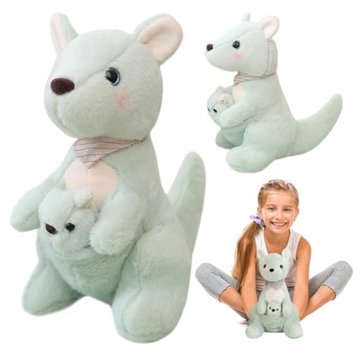 MTCDDCL Känguru Plüschtier Plüschtiere, Kuscheltier Mutter und Kind Känguru, Flauschiges Stofftier Känguru zum Kuscheln Spielen und Schlafen -25cm von MTCDDCL