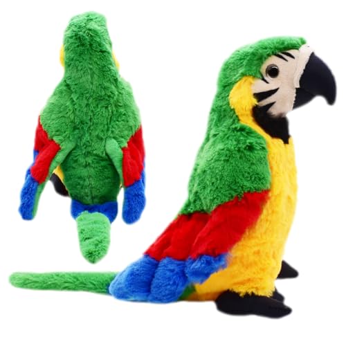 MTCDDCL Vogel Papagei Plüschtier 25cm Niedliche Papagei Plüsch Papagei Stofftier Vogel Realistisch Kuscheltier Papagei Schmusetier Geschenk für Kinder Mädchen Jungen (Grün) von MTCDDCL