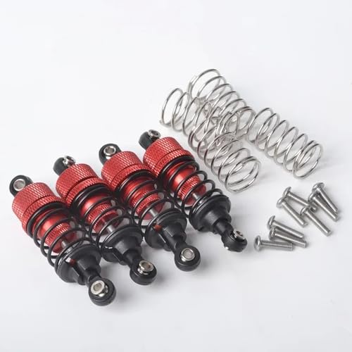 4PCS Aluminium Öl Stoßdämpfer Dämpfer Kompatibel Mit TT-02 TA05 TL-01 MF-01X 1/10 RC Auto Upgrade Teile(Red) von MTGUIWF