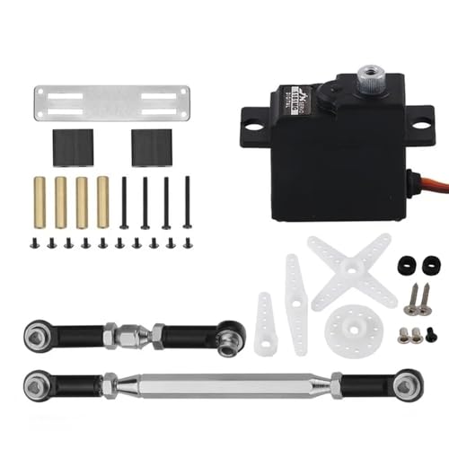 C14 C24 MN MN99S 18g Metallgetriebe Servo und Lenkstange Halterung Set kompatibel mit RC Autos Upgrade Teile Zubehör(MN Black) von MTGUIWF