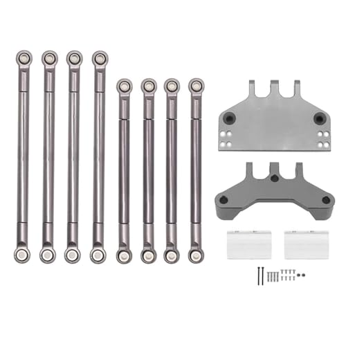 MTGUIWF Metall-Chassis-Verbindungsstange und Servohalterung, Zugstangenhalterung, kompatibel mit MN128 MN86 MN86S MN86K MN86KS MN G500 Compatible with 1/12 RC Crawler Car Upgrade-Teile(Titanium) von MTGUIWF