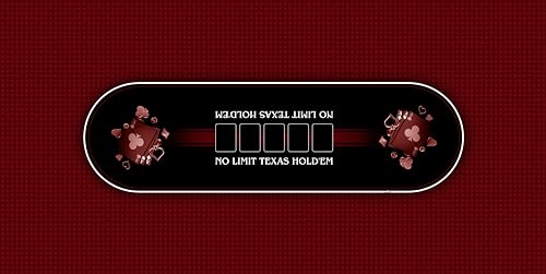 MTJ® Pokermatte Texas Holdem Prestige – Oberfläche aus Jersey – rutschfest – hergestellt in Frankreich (Rot, rechteckig, 180 x 90 cm) von MTJ