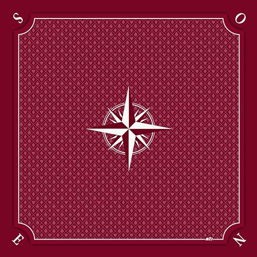 MTJ® Tarot-Teppich Prestige Rose des Windes (Bordeaux), 60 x 60 cm – Jersey Neopren – hergestellt in Frankreich von MTJ