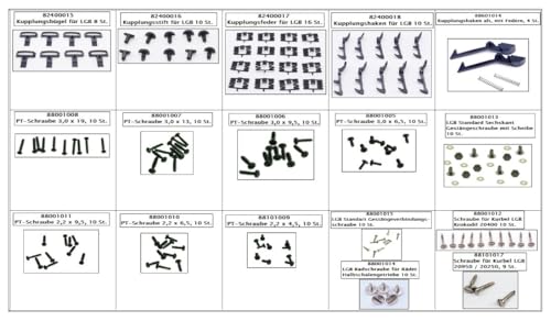 MTS-Line Ersatzteile Box Schrauben+Kupplungen für LGB Fahrzeuge - Gartenbahn - LGB Spur G Ersatzteil - LGB Spare Part von MTS-Line