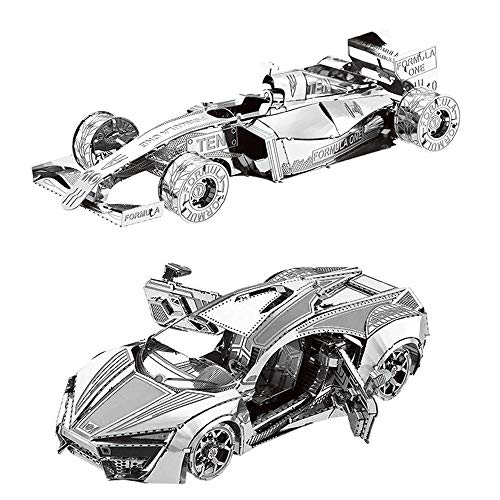 MTu 2pcs 3D Metall Puzzle Hyper Sport Vehicle + Formel Auto F101 Modell Kits I20-26 DIY 3D Laserschnitt Modell-Bausatz Spielzeug von MTu