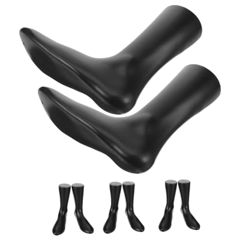 MUCKLILY 1 Satz Fußform-schuhspanner Fußsocken Schaufensterpuppe Form Für Fußkettchen Sandalen-schaufensterpuppe Fußmodell Fußpuppe Für Socken Mannequin-fuß Plastik Black 4 Stück von MUCKLILY