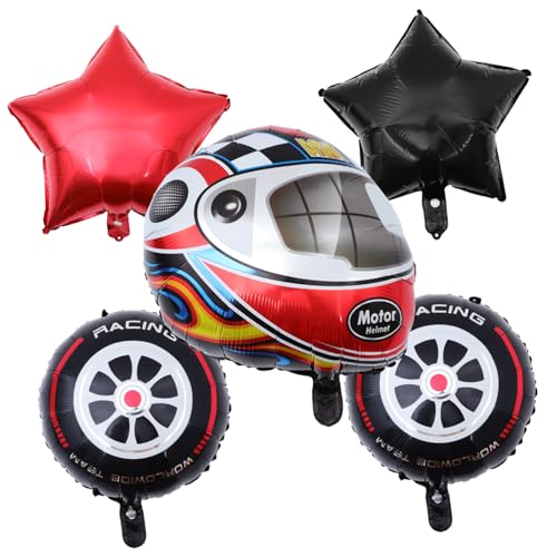 MUCKLILY 1 Satz Rennhelm-Ballon festlich helmet decoration Partyzubehör Partydekorationen für Autos hängende Geburtstagsballons Reifen Rennauto Wagen Fahrrad einstellen Aluminiumfolie von MUCKLILY