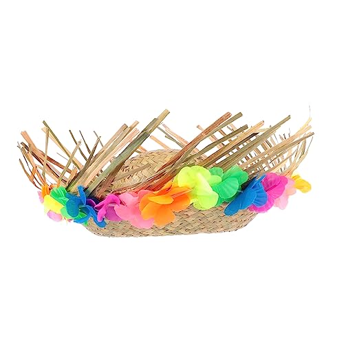 MUCKLILY 1 x hawaiianischer Strohhut für Herren, Accessoire für Hawaii-Themenpartys, Cosplay und MUCKLILY 1 x hawaiianischer Strohhut für Herren, Accessoire für Hawaii-Themenpartys, Cosplay und von MUCKLILY