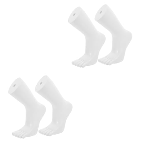 MUCKLILY 2 Paar Zehensocken schaufensterpuppe Fußdisplay für Socken Sandalen-Display-Fußmodell Mannequin-Fußanzeige Kunstskizze Füße gefälschte Füße für Socke Sockenfußmodell Vinyl Weiß von MUCKLILY