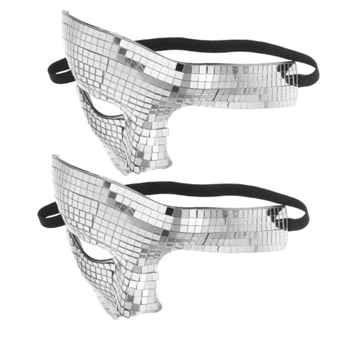 MUCKLILY 2 Stück Glitzer Halbgesichts Masquerade Spiegelmaske Leichte Wiederverwendbare Party Gesichtsmaske für Halloween Karneval Tanz Kostümfeste Reflektierend Komfortabel für MUCKLILY 2 Stück Glitzer Halbgesichts Masquerade Spiegelmaske Leichte Wiederverwendbare Party Gesichtsmaske für Halloween Karneval Tanz Kostümfeste Reflektierend Komfortabel für von MUCKLILY