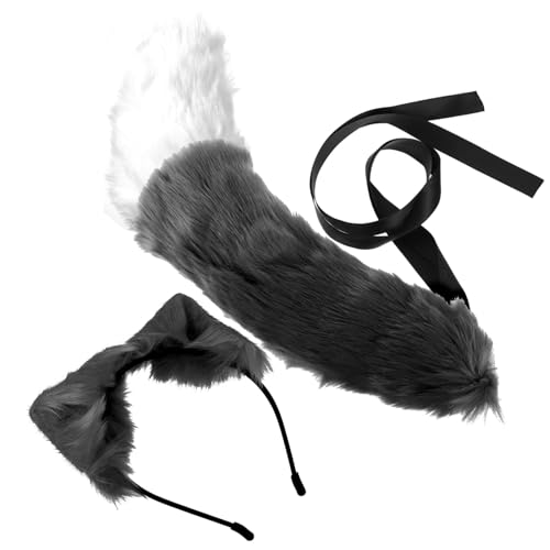MUCKLILY 2 Stück Niedliches Teiliges Cosplay Set mit Cartoon Tier Ohr Stirnband und Flauschigem Kunstpelz Fuchsschwanz Hautfreundlich für Karneval Geburtstag Bühnenauftritte MUCKLILY 2 Stück Niedliches Teiliges Cosplay Set mit Cartoon Tier Ohr Stirnband und Flauschigem Kunstpelz Fuchsschwanz Hautfreundlich für Karneval Geburtstag Bühnenauftritte von MUCKLILY