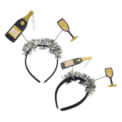 MUCKLILY 2 Stück Teiliges Silvester Stirnband mit Flaschenmotiv Trendiges Partyaccessoire aus Langlebigem Kunststoff Festliches Design für Neujahrsfeiern und Silvesterpartys MUCKLILY 2 Stück Teiliges Silvester Stirnband mit Flaschenmotiv Trendiges Partyaccessoire aus Langlebigem Kunststoff Festliches Design für Neujahrsfeiern und Silvesterpartys von MUCKLILY