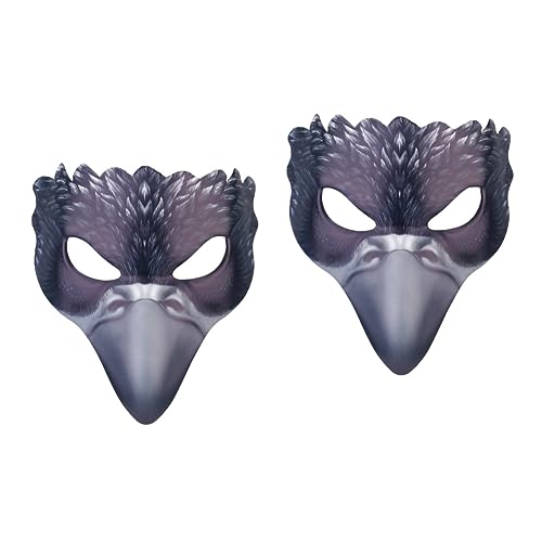 MUCKLILY 2St Krähenmaske halloween kostüm halloween costume kostüm cosplay helloweenmaske kostüm für fasching halloween mask Schnabelmaske Maske halbe Gesichtsmaske bilden Vögel Eva von MUCKLILY