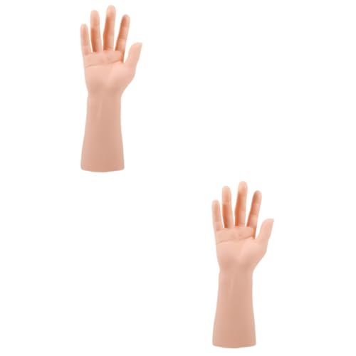 MUCKLILY 2st Simuliertes Männliches Handmodell Anzeige Mannequin Handschaufensterpuppe Für Ringpräsentation Handschaufensterpuppe Zur Präsentation Handschmuckhalter Ringhalter Vinyl Beige von MUCKLILY