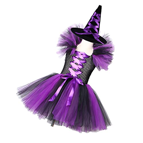 MUCKLILY 2stücke Teiliges Cosplay Kostüm Mit Bubble Rock Für Halloween Tüllkleid Und Hexenhut Für Kostümpartys Und Schulveranstaltungen MUCKLILY 2stücke Teiliges Cosplay Kostüm Mit Bubble Rock Für Halloween Tüllkleid Und Hexenhut Für Kostümpartys Und Schulveranstaltungen von MUCKLILY
