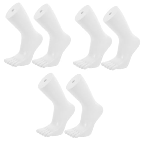 MUCKLILY 3 Paare Zehensocken Kunstskizze Füße Strumpf Schaufensterpuppe Knöchel Fußsockenform Fußsockenmodell Sandalen-display-fußmodell Fußmodell Socken Schuhe Falsches Bein Weiß Vinyl von MUCKLILY