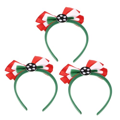 MUCKLILY 3 Stück Teiliges Fußball haarband mit Grün weiß rotem Schleifen design Sportliches Stirnband für Fußballfans für Bühnenauftritte Sportevents und Fußballpartys MUCKLILY 3 Stück Teiliges Fußball haarband mit Grün weiß rotem Schleifen design Sportliches Stirnband für Fußballfans für Bühnenauftritte Sportevents und Fußballpartys von MUCKLILY
