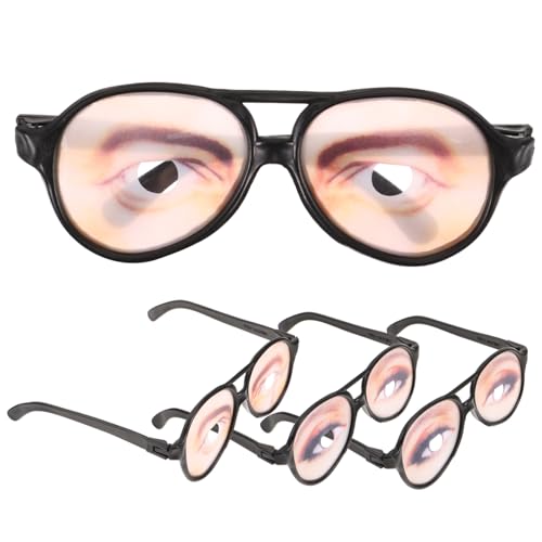 MUCKLILY 4 Stück Teiliges Kostümbrillen mit Augenmuster Lustige Partybrillen für Erwachsene Bequemes Tragegefühl Langlebig Foto Requisite für Geburtstagsfeiern und Kostümpartys MUCKLILY 4 Stück Teiliges Kostümbrillen mit Augenmuster Lustige Partybrillen für Erwachsene Bequemes Tragegefühl Langlebig Foto Requisite für Geburtstagsfeiern und Kostümpartys von MUCKLILY