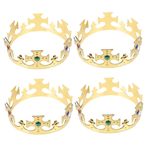 MUCKLILY 4 Stück Teiliges Prinz König Kostüm aus Leichte und Langlebige Geburtstagskrone für Karneval Partyzubehör und Kostümzubehör Glänzende Krone Dekoration für Erwachsene MUCKLILY 4 Stück Teiliges Prinz König Kostüm aus Leichte und Langlebige Geburtstagskrone für Karneval Partyzubehör und Kostümzubehör Glänzende Krone Dekoration für Erwachsene von MUCKLILY