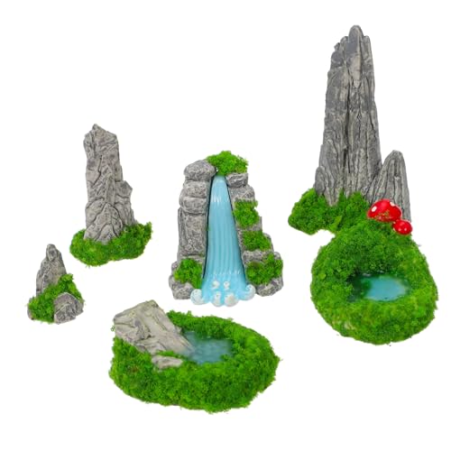 MUCKLILY 6 Stück Teiliges Miniatur Felsgarten aus Wetterbeständigem Harz Künstliche Berg und Wasserlandschaft Dekorative Miniaturfiguren für Aquarium Landschaftsbau Garten Büro und Zuhause MUCKLILY 6 Stück Teiliges Miniatur Felsgarten aus Wetterbeständigem Harz Künstliche Berg und Wasserlandschaft Dekorative Miniaturfiguren für Aquarium Landschaftsbau Garten Büro und Zuhause von MUCKLILY