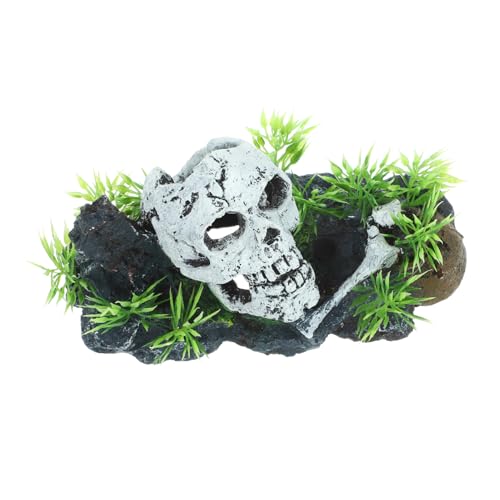 MUCKLILY Aquarium Deko Schädelkopf Kunstharz Ornament Fisch Tank Dekoration Kleine Fischbecken Landschaft Sicher Pflegeleicht Versteckmöglichkeiten für Fische MUCKLILY Aquarium Deko Schädelkopf Kunstharz Ornament Fisch Tank Dekoration Kleine Fischbecken Landschaft Sicher Pflegeleicht Versteckmöglichkeiten für Fische von MUCKLILY