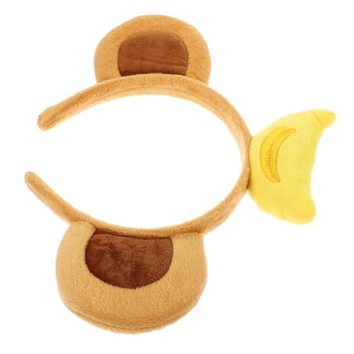 MUCKLILY Flauschiges Affenohren Haarreif mit Banane Leichtes Stirnband für Damen Niedliches Tierohren Haarband für Kostümpartys Cosplay Karneval und Halloween Bequeme Stoffverarbeitung MUCKLILY Flauschiges Affenohren Haarreif mit Banane Leichtes Stirnband für Damen Niedliches Tierohren Haarband für Kostümpartys Cosplay Karneval und Halloween Bequeme Stoffverarbeitung von MUCKLILY