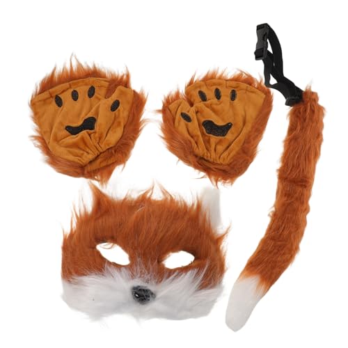 MUCKLILY Fuchskostüm Set für Mädchen mit Realistischem Fuchsohren Stirnband Weichen Plüschhandschuhen und Fuchsschwanz Langlebig und Komfortabel für Cosplay Halloween und Themenpartys MUCKLILY Fuchskostüm Set für Mädchen mit Realistischem Fuchsohren Stirnband Weichen Plüschhandschuhen und Fuchsschwanz Langlebig und Komfortabel für Cosplay Halloween und Themenpartys von MUCKLILY