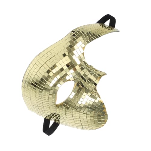 MUCKLILY Glänzende Disco-halbgesichtsmaske aus Reflektierendem Material Atmungsaktiv und Leicht für Maskenbälle Halloween Karneval Party und Cosplay für Frauen und Männer Goldfarben MUCKLILY Glänzende Disco-halbgesichtsmaske aus Reflektierendem Material Atmungsaktiv und Leicht für Maskenbälle Halloween Karneval Party und Cosplay für Frauen und Männer Goldfarben von MUCKLILY