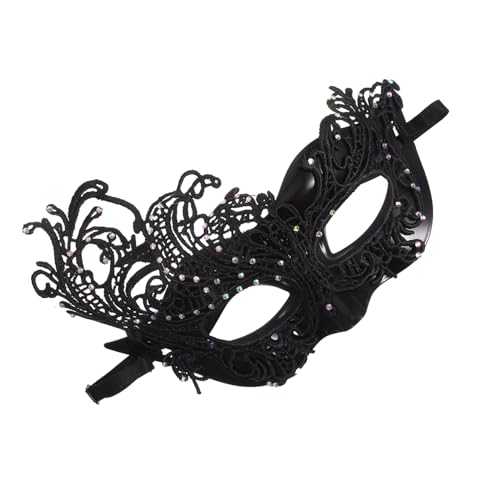 MUCKLILY Halbe Spitzen-maske für Maskenball Komfortables Halbes Gesicht-design Vintage-stil für Halloween Karneval Cosplay-partys Schwarze Masquerade Party Accessoire MUCKLILY Halbe Spitzen-maske für Maskenball Komfortables Halbes Gesicht-design Vintage-stil für Halloween Karneval Cosplay-partys Schwarze Masquerade Party Accessoire von MUCKLILY