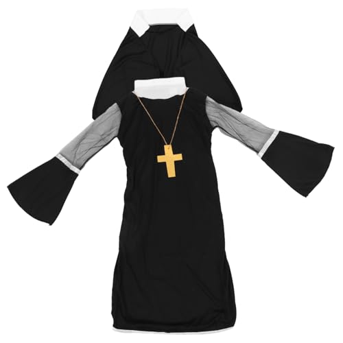 MUCKLILY Halloween Nonnenkostüm Damen Cosplay Outfit mit Weichem für Fasching Karneval Party Verkleidung Bühnenauftritt und Festdekoration MUCKLILY Halloween Nonnenkostüm Damen Cosplay Outfit mit Weichem für Fasching Karneval Party Verkleidung Bühnenauftritt und Festdekoration von MUCKLILY