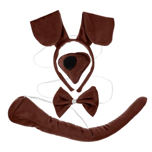 MUCKLILY Hundekostüm Set Teilig Braun mit Ohren Haarreif Schleife für Party Cosplay Alltag Theater Fasching Spaß MUCKLILY Hundekostüm Set Teilig Braun mit Ohren Haarreif Schleife für Party Cosplay Alltag Theater Fasching Spaß von MUCKLILY