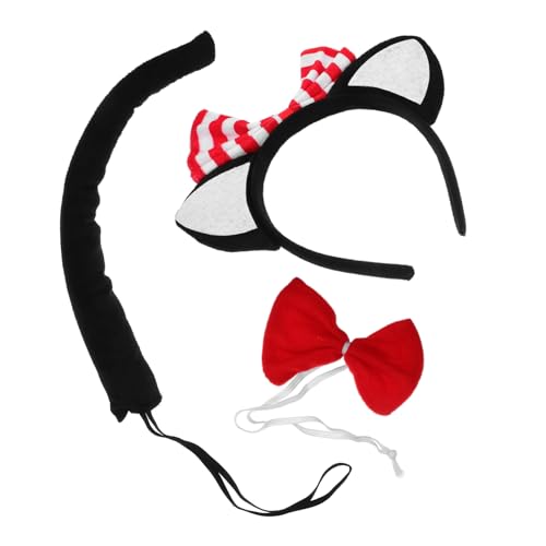 MUCKLILY Katzenohren Haarreif mit und Schleife Weiches Plüsch Accessoire für Niedliches Schwarzes Katzenkostüm für Halloween Karneval und Party Bequeme Tierohren Stirnband Cosplay MUCKLILY Katzenohren Haarreif mit und Schleife Weiches Plüsch Accessoire für Niedliches Schwarzes Katzenkostüm für Halloween Karneval und Party Bequeme Tierohren Stirnband Cosplay von MUCKLILY