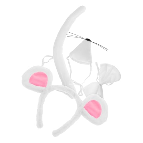 MUCKLILY Niedliches Maus Kostüm Set für Frauen mit Verstellbarem Plüsch Ohrreif Weißem Nasenstift Passender Fliege und Langem Mäuseschwanz für Halloween Karneval und Partyveranstaltungen MUCKLILY Niedliches Maus Kostüm Set für Frauen mit Verstellbarem Plüsch Ohrreif Weißem Nasenstift Passender Fliege und Langem Mäuseschwanz für Halloween Karneval und Partyveranstaltungen von MUCKLILY