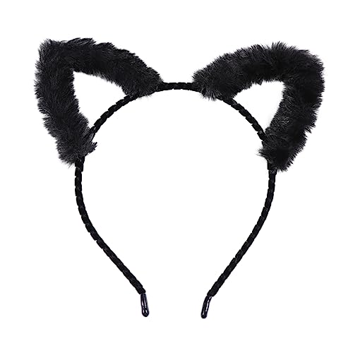 MUCKLILY Schwarzes Plüsch Katzenohren Haarreifen Damen Haarreif Weiches Stirnband für Kostümparty Cosplay Weihnachtsfeier Verstellbar und Bequem MUCKLILY Schwarzes Plüsch Katzenohren Haarreifen Damen Haarreif Weiches Stirnband für Kostümparty Cosplay Weihnachtsfeier Verstellbar und Bequem von MUCKLILY