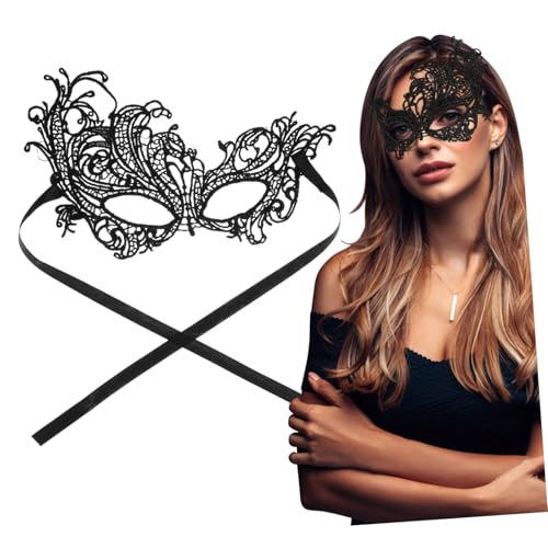 MUCKLILY Spitzen-masquerade-augenmaske Damen Verstellbar mit Stoffband Wiederverwendbare Halbe Gesicht Maske für Kostümparty Karneval Ball Fasching und Halloween MUCKLILY Spitzen-masquerade-augenmaske Damen Verstellbar mit Stoffband Wiederverwendbare Halbe Gesicht Maske für Kostümparty Karneval Ball Fasching und Halloween von MUCKLILY