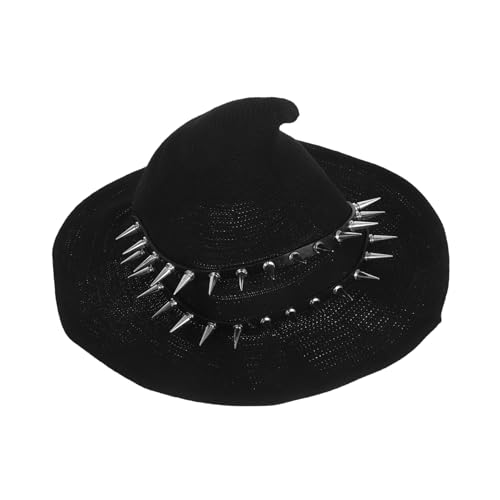 MUCKLILY Steampunk Hexenhut Damen Gothic Spitz Design Wollstrick mit Nieten Warmes Halloween Kostüm Accessoire für Karneval Maskerade Cosplay Party Unisex Kopfbekleidung MUCKLILY Steampunk Hexenhut Damen Gothic Spitz Design Wollstrick mit Nieten Warmes Halloween Kostüm Accessoire für Karneval Maskerade Cosplay Party Unisex Kopfbekleidung von MUCKLILY