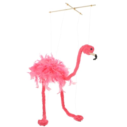 MUCKLILY Plüsch-Flamingo-Puppe Marionette Garnpuppe Tierform-Marionette Schuhe Flamingo-schlüsselanhänger Vogelpuppe Flamingo-streichpuppen Puzzle Draht Ziehen Eltern-Kind Rosa von MUCKLILY