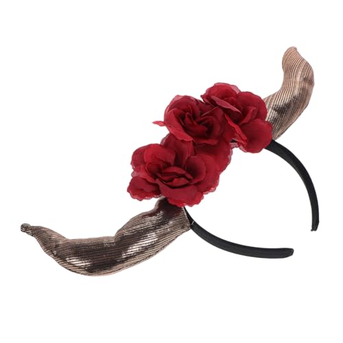 MUCKLILY Teufelshörner Haarreif Halloween Kopfbedeckung Damen Robustes Leichtes Stirnband für Partys und Kostümzubehör Vielseitig Einsetzbar Wiederverwendbar in Weinrot MUCKLILY Teufelshörner Haarreif Halloween Kopfbedeckung Damen Robustes Leichtes Stirnband für Partys und Kostümzubehör Vielseitig Einsetzbar Wiederverwendbar in Weinrot von MUCKLILY
