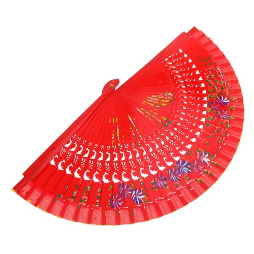 MUCKLILY Vintage Holz Handfächer mit Beidseitigem Blumenmuster Klassischer Stil Handgefertigt Leichter Tanz Festival Fächer für Damen Dekoration und Performance MUCKLILY Vintage Holz Handfächer mit Beidseitigem Blumenmuster Klassischer Stil Handgefertigt Leichter Tanz Festival Fächer für Damen Dekoration und Performance von MUCKLILY