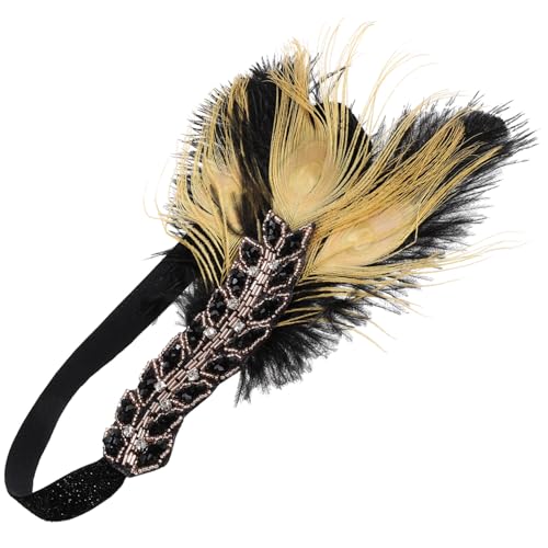 MUCKLILY Vintage Jahre Federschmuck Stirnband Damen Kopfband mit Elastischem Band für Cosplay Party Aufführung Leichte Langlebige Kopfbedeckung Modisches Haarschmuck Accessoire MUCKLILY Vintage Jahre Federschmuck Stirnband Damen Kopfband mit Elastischem Band für Cosplay Party Aufführung Leichte Langlebige Kopfbedeckung Modisches Haarschmuck Accessoire von MUCKLILY