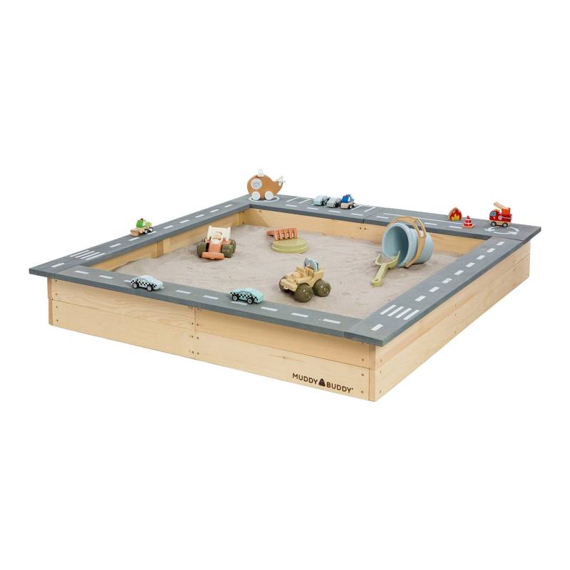 Muddy Buddy® Sandkasten Highway Hero mit Spielstraße und Staufächern von MUDDY BUDDY